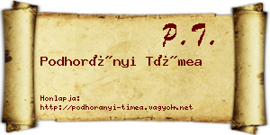 Podhorányi Tímea névjegykártya