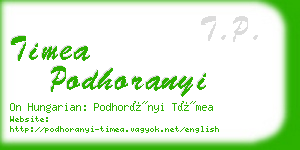 timea podhoranyi business card